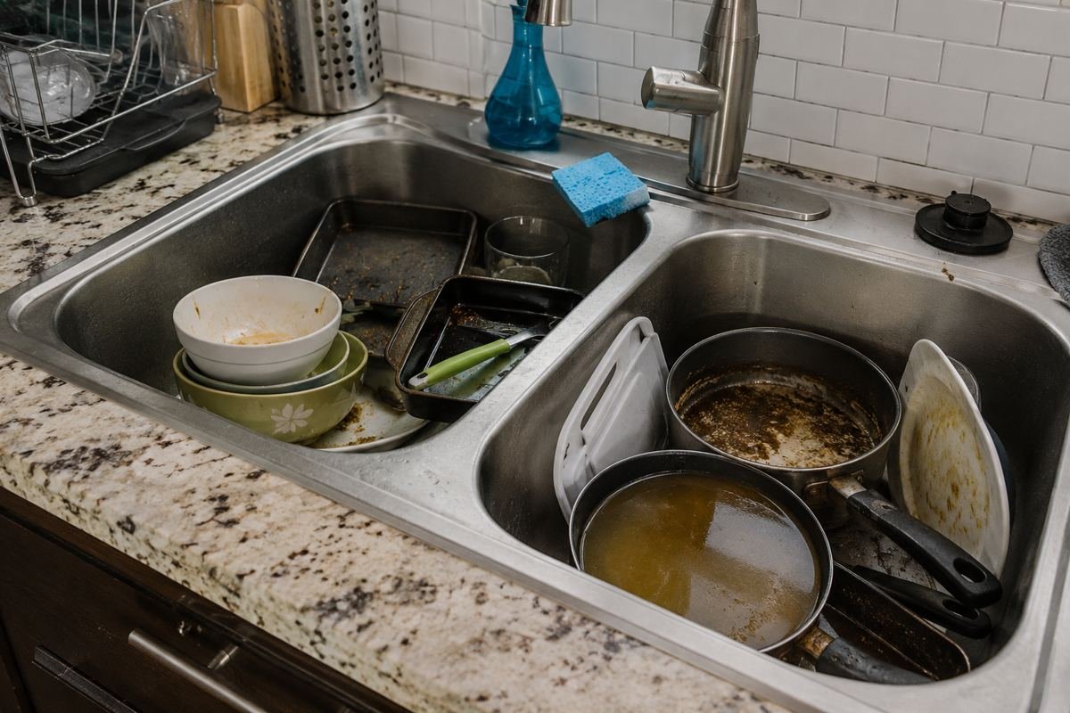 Kitchen before cleaning
